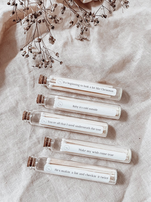 Petite fiole d'allumettes de Noël