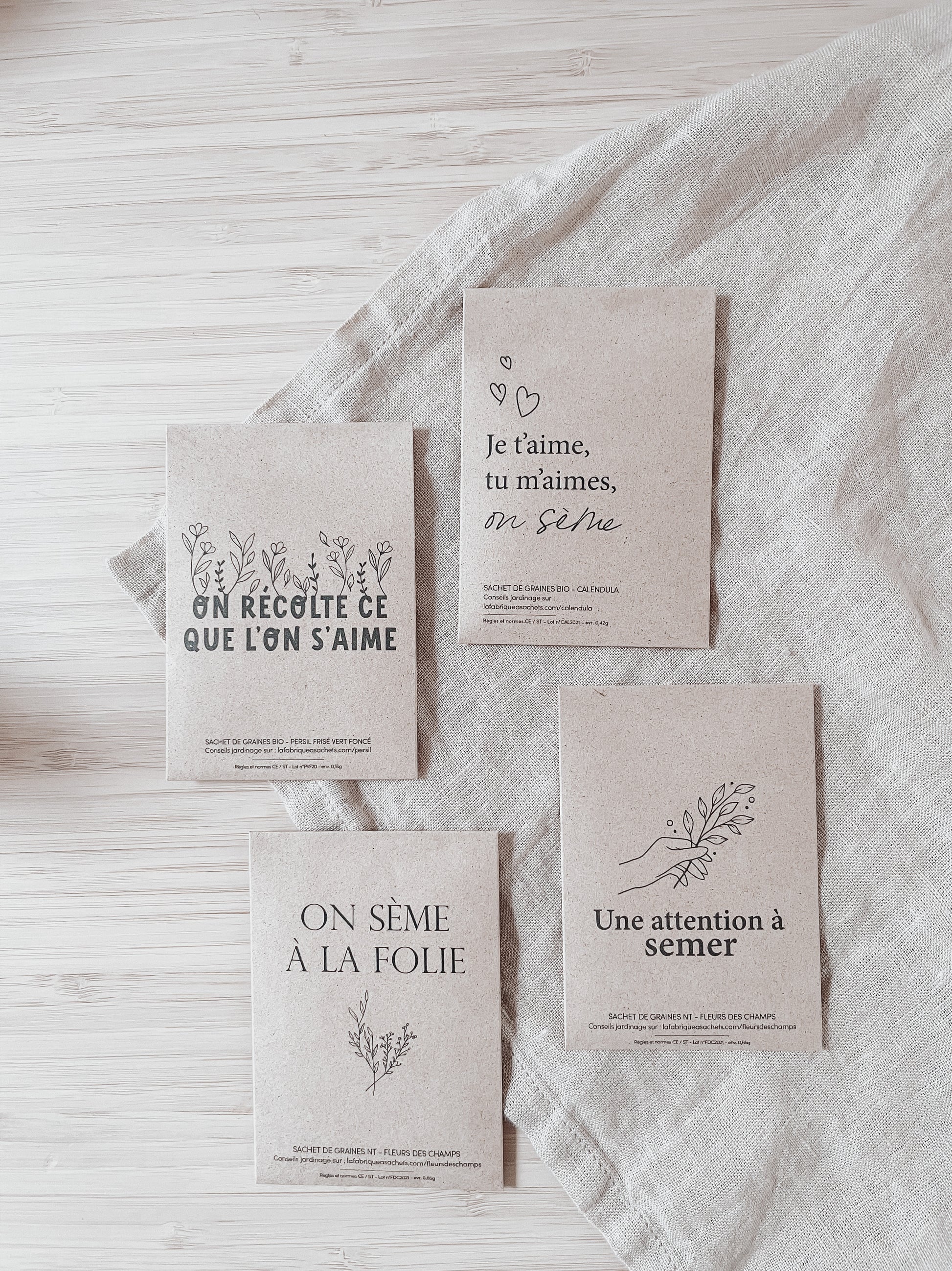 Sachet de graines à semer personnalisé