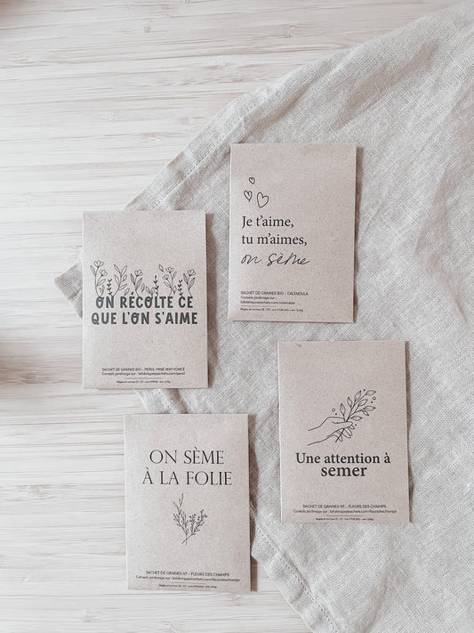 Sachets de graines pour semer l'amour